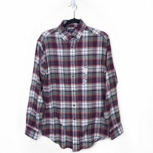 Croft & Barrow Red Multicolor Plaid Flannel Button Down Shirt